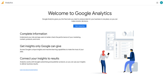 Google Analytics home page