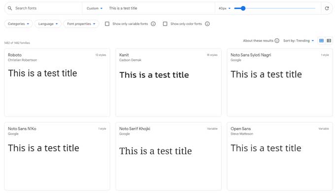 Google fonts