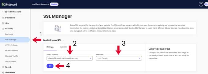 Install a SSL certificate