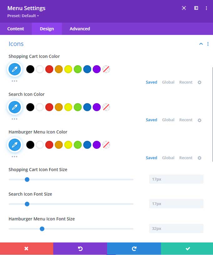 Divi mobile menu colors and styles