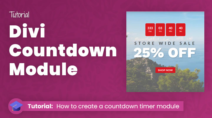 Divi countdown timer module