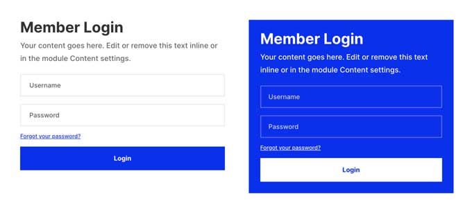 Login form module