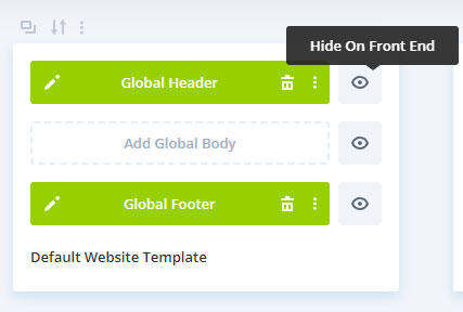 Hide the Divi header and footer in the theme builder