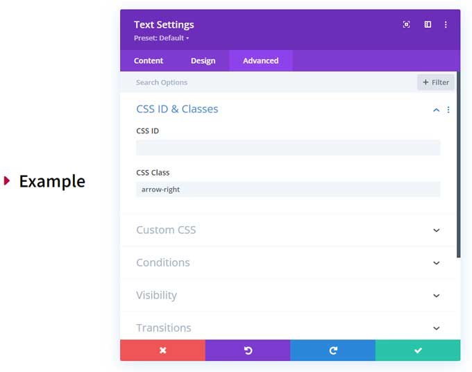 Divi icon code class