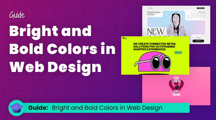 Bright and bold colors in web design