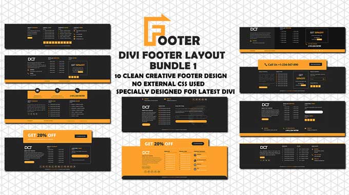 Divi footer layout bundle