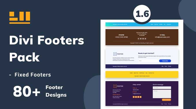 Divi footers pack by Dope Designs