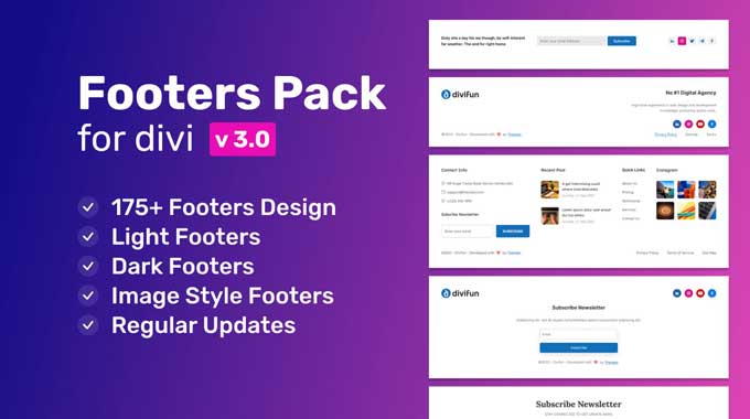 Footers pack for Divi by Themeix