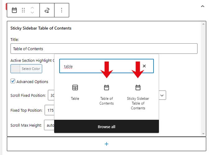 Place a table of content widget in your sidebar