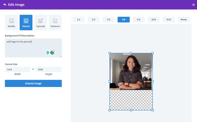 extend image with AI