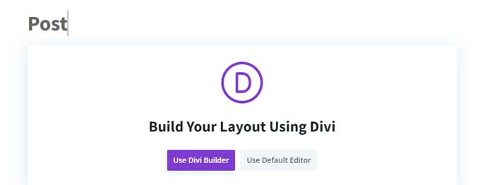 Divi builder and default editor