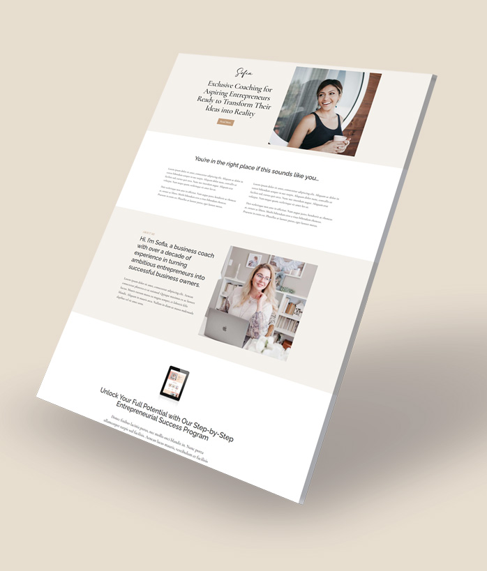 Sofia sales page template