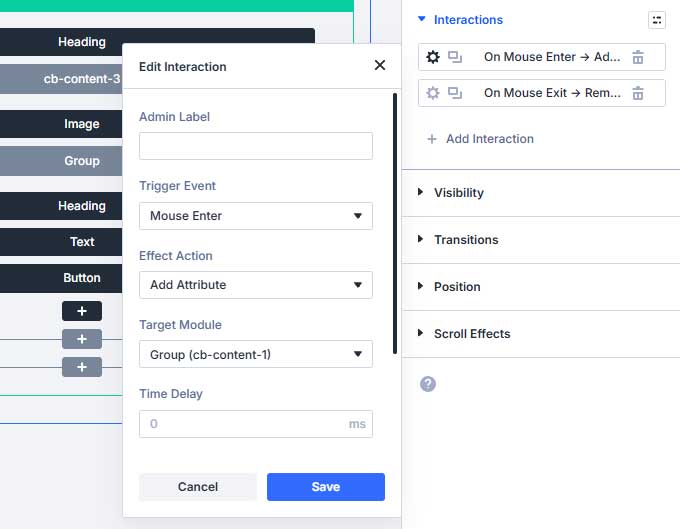 Divi 5 interactions