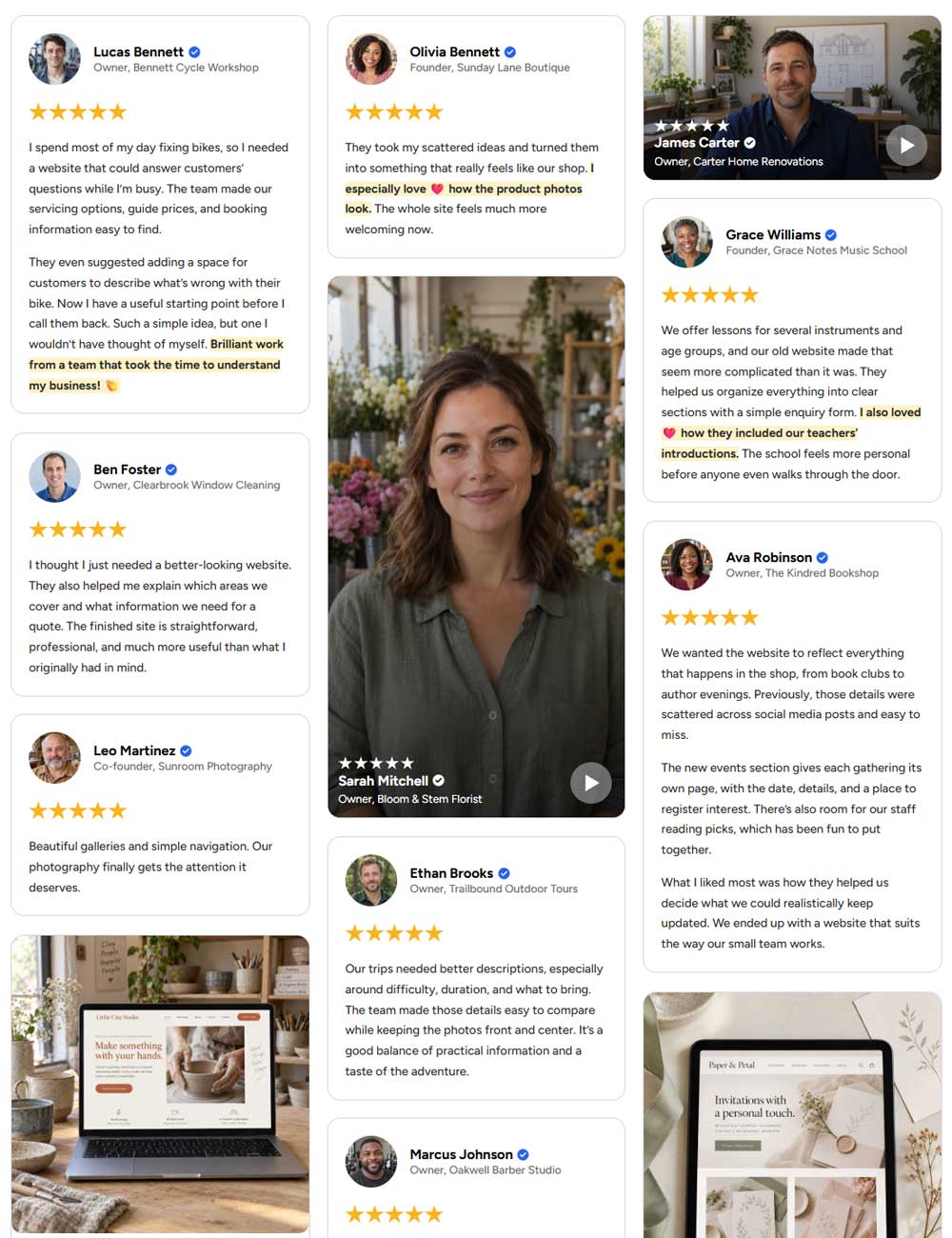 Wall of love review layout