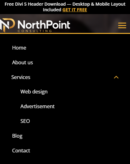Collapsing mobile menu